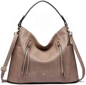 img 4 attached to 👜 Stylish Crossbody Shoulder Handbags & Wallets for Women in Genuine Leather