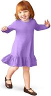 👗 girls' cotton short sleeve a-line ruffle hem dress – perfect for school or everyday play! logo