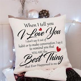 img 3 attached to ❤️ KongMoTree I Love You Linen Pillow Case: Romantic Couple Gift for Home Decor - 18x18 inch