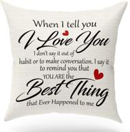 ❤️ kongmotree i love you linen pillow case: romantic couple gift for home decor - 18x18 inch логотип