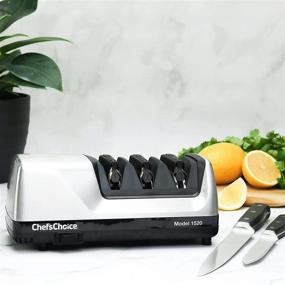 img 1 attached to 🔪 Chef'sChoice Electric Knife Sharpener: Diamond Abrasive, 3-Stage, for 15 and 20-Degree Knives, Straight and Serrated Edges - Gray