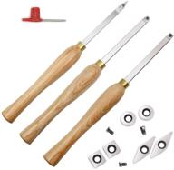 yufutol carbide woodturning tool mini size (3 piece set) - diamond, round, square turning tools with comfort grip handles, ideal for pen turning & small to mid-size projects logo