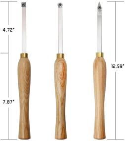 img 3 attached to YUFUTOL Carbide Woodturning Tool Mini Size (3 Piece Set) - Diamond, Round, Square Turning Tools with Comfort Grip Handles, Ideal for Pen Turning & Small to Mid-Size Projects