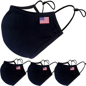 img 4 attached to 👍 Stylish and Durable Fashionable American Reusable Washable Face Mask