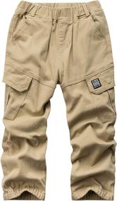 img 4 attached to WIYOSHY Elastic Waist Cargo Pants Boys' Clothing ~ Pants