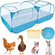 🏞️ lukovee small animals playpen: portable large chicken run & pet enclosure with detachable bottom & breathable transparent mesh walls - ideal for puppy, kitten, rabbits - indoor/outdoor yard playing - foldable design logo