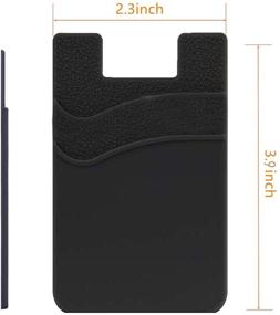 img 3 attached to 📱 Smartphone Stick-on Card Holder: Adhesive Silicone Wallet Sleeve Pocket for ID, Credit Cards - Universal Back of Phone Card Holder for All Mobile Devices