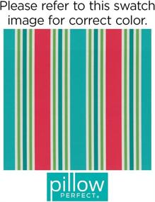 img 1 attached to 🌴 Pillow Perfect Outdoor/Indoor Aruba Stripe Throw Pillows, 16.5"x16.5", Turquoise/Coral, Set of 2