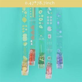 img 3 attached to 🦋 10 Rolls Waterproof Plastic Tape - Cute 15mm Wide Self-Adhesive Tape with Butterfly and Fruits Pattern - Masking Clear Printed Sticker - Lovely Gift for Scrapbook, Bullet Journal, Planner, Arts & Crafts - 65.6 Ft