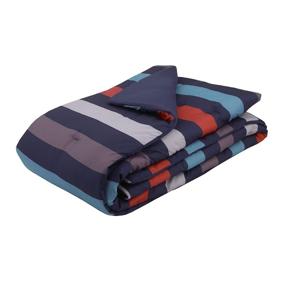 img 3 attached to 🌌 Out of This World Navy & Orange Twin Bedding Set - Comforter & Pillow Sham Bundle