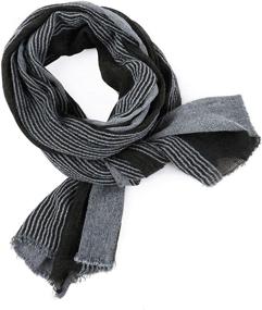 img 1 attached to 🧣 GERINLY Cotton Linen Scarves Stripe Crinkle: Stylish Men's Accessories and Scarves for Any Occasion