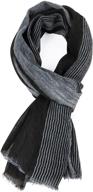 🧣 gerinly cotton linen scarves stripe crinkle: stylish men's accessories and scarves for any occasion logo