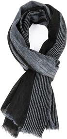 img 4 attached to 🧣 GERINLY Cotton Linen Scarves Stripe Crinkle: Stylish Men's Accessories and Scarves for Any Occasion