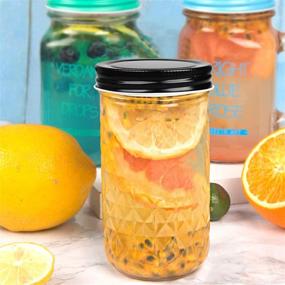 img 1 attached to 🍯 QAPPDA Wide Mouth Mason Jars 16oz - Set of 16 | Glass Canning Jars with Lids for Pickles, Kitchen Storage, Spice, Honey, Caviar and More