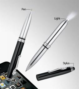 img 3 attached to 🖊️ WixGear Tri-Function Pen: Stylus, LED Flashlight, and Pen - Touch Screen Compatible (Black)