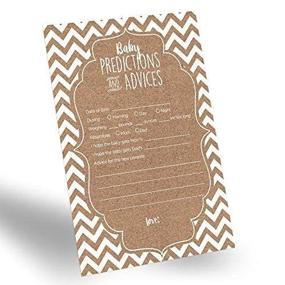 img 4 attached to Gender-Neutral Baby Prediction Cards 60-Pack for Gender Reveal Party & Baby Shower, Rustic Prediction & Advice Cards for New Parents - Fun and Unique Gender-Neutral Predictions