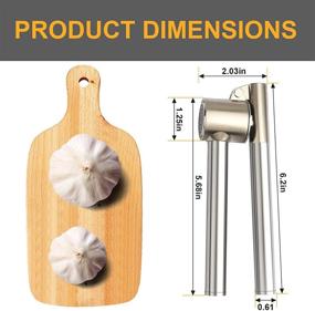 img 2 attached to 🧄 304 Stainless Steel Garlic Mincer & Crusher | Heavy Duty Garlic Press | Easy Squeeze | Rust Proof | Easy Clean