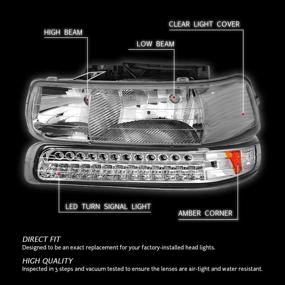 img 2 attached to 🔦 Повышение видимости и стиля: Фары DNA Motoring HL-OH-CS99-4P-SM-AB с дымчатыми линзами для Silverado 99-02 и Suburban/Tahoe 00-06