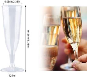 img 3 attached to 30-Pack of 6.5 Oz Disposable Champagne Flutes - 🥂 Plastic Champagne Glasses for Mimosa Bar, Transparent Party Drinking Glass Set