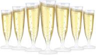 30-pack of 6.5 oz disposable champagne flutes - 🥂 plastic champagne glasses for mimosa bar, transparent party drinking glass set logo