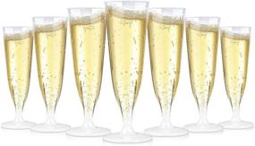 img 4 attached to 30-Pack of 6.5 Oz Disposable Champagne Flutes - 🥂 Plastic Champagne Glasses for Mimosa Bar, Transparent Party Drinking Glass Set