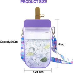 img 2 attached to 🍦 Cute Ice Cream Cartoon Water Bottle with Straws: Perfect for Teen Girls & Kids – Adjustable Strap, Ideal for School, Outdoor Activities, Sports, Travel