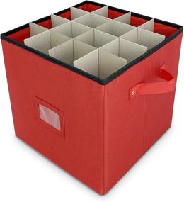 img 2 attached to 🎄 Efficient Christmas Ornament Storage Box - Holds 64 Ornaments, Adjustable Dividers, Covered Top, Two Handles. Keep Decorations Safe and Dry for Next Season!