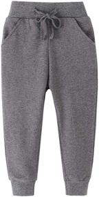 img 4 attached to Toddler Little Drawstring Elastic Sweatpants Boys' Clothing and Pants