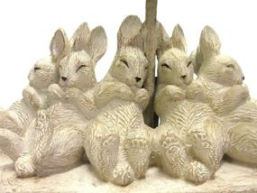 img 1 attached to 🐇 Creative Co-op Whitewashed Rabbit Table Lamp: Sand-Colored Linen Shade, 14L x 5.5W x 13H