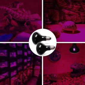 img 1 attached to 🔥 2-Pack Reptile Moonlight Heat Bulbs - 100W Infrared Night Basking Spot Lamps for Lizard, Chameleon, Snake, Aquarium Reptile, Amphibian