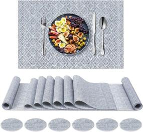 img 4 attached to Lemecima Placemats with Coasters: High-Resistance and Compatibility