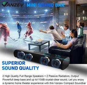 img 3 attached to 🔊 VANZEV 16-Inch Small Sound Bar: Powerful Wireless Bluetooth Speakers for Immersive 3D Surround Sound, Home Theater/Gaming/Computer, Wall Mountable with HDMI ARC/Coaxial/AUX/USB