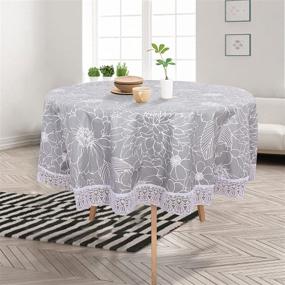 img 4 attached to Bonlino Round Table Waterproof Tablecloth