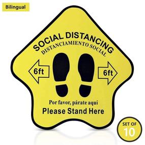 img 3 attached to Bilingual Social Distancing Stickers Decals