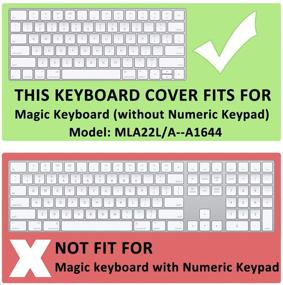 img 3 attached to 🔆 Прозрачный ультратонкий защитный чехол для клавиатуры Apple Wireless Magic Keyboard 1 / Magic Keyboard 2 A1644 (Модель: MLA22L/A, Клавиатура для США) - ProElife