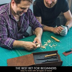 img 2 attached to 🪵 Complete Wood Carving Kit for Beginners - BeaverCraft S13BOX Tools Set: Spoon Carving, Hook Knife, and Whittling Knife in Dark Brown