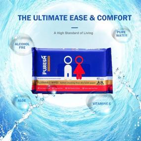 img 3 attached to 🧼 Puresh Flushable Wipes for Adults: Unscented Wet Wipes with Vitamin-E & Aloe - 3 Pack (120 Wipes) - For Superior Cleaning & Safe Disposal at Home