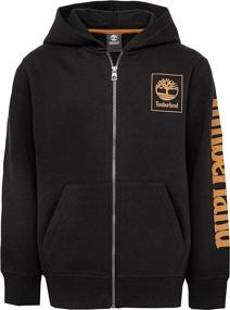 img 2 attached to 👦 Stay Stylish and Warm with the Timberland Full Zip Fleece Sweatshirt Heather for Boys - Active Clothing