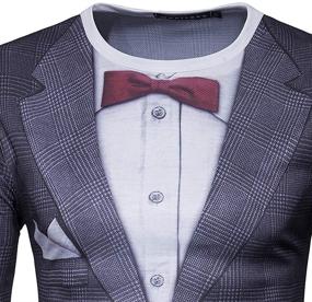 img 1 attached to GRATJCIN 3D Print Realistic Tuxedo02 T-Shirt for Men: Stylish and Lifelike Clothing