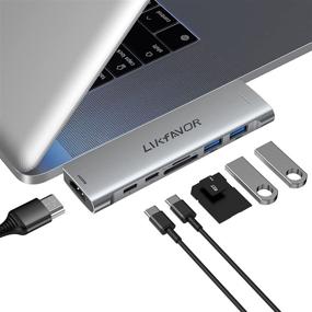 img 4 attached to LIKFAVOR USB C Hub: 7-in-2 Docking Station for MacBook Pro/Air - HDMI, PD 3.0 Charging, 4K HDMI, Thunderbolt 3 100W, 40Gbps Data Transfer