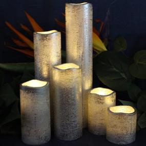 img 1 attached to 🕯️ LED Lytes Silver Coated Wax Flameless Timer LED Candles Set of 6, Slim 2"-9" Tall and 2" Wide, with Flickering Warm White Flame - Ideal for Christmas Decor, Wedding Decorations, and Thoughtful Gifts for Mom