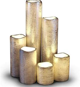 img 4 attached to 🕯️ LED Lytes Silver Coated Wax Flameless Timer LED Candles Set of 6, Slim 2"-9" Tall and 2" Wide, with Flickering Warm White Flame - Ideal for Christmas Decor, Wedding Decorations, and Thoughtful Gifts for Mom