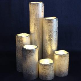 img 3 attached to 🕯️ LED Lytes Silver Coated Wax Flameless Timer LED Candles Set of 6, Slim 2"-9" Tall and 2" Wide, with Flickering Warm White Flame - Ideal for Christmas Decor, Wedding Decorations, and Thoughtful Gifts for Mom