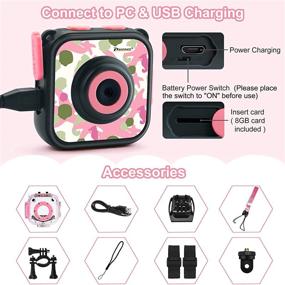 img 3 attached to 📸 PROGRACE Children Kids Camera: Waterproof HD Underwater Video Camera for Girls - 1080P Camcorder DV Toddler Camera - Perfect Birthday Learn Camera Toy with 1.77'' LCD Screen (Pink)