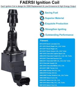 img 3 attached to 🔥 Зажигательные катушки в пакете из 4 штук для замены Chevrolet 2.4L, 2.2L, 2.0L Turbo - Chevy Malibu, HHR, Cobalt, Equinox, GMC Terrain, Pontiac G6 и других, 2006-2017, OEM № D522C, 12638824, 12578224, UF491: Высококачественные заменяемые катушки OEM