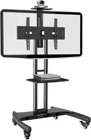 img 1 attached to 📺 Black Rocelco VSTC Mobile Flat Screen, Monitor, TV Cart 32"-70" with A/V Component, Webcam Shelves for A/V (R VSTC)