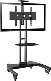 img 4 attached to 📺 Black Rocelco VSTC Mobile Flat Screen, Monitor, TV Cart 32"-70" with A/V Component, Webcam Shelves for A/V (R VSTC)