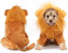 img 2 attached to Rypet Dog Lion Costume: Perfect Halloween Party Outfit for Your Pet - Lion Pet Clothes for Dressing up & Cosplay, Lion Hoodie Cat Costume Included!