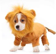 rypet dog lion costume: perfect halloween party outfit for your pet - lion pet clothes for dressing up & cosplay, lion hoodie cat costume included! логотип