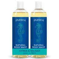 puracy natural body wash – цитрус и морская соль – увлажняющий гель для душа для сухой и чувствительной кожи - сульфат-бесплатное мыло для мягкой, гладкой кожи логотип